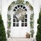 30" Pre-Lit Christmas Wreath for Front Door – Large Lighted Outdoor Wreath with White & Gold Xmas Balls, Beaded String, and Holiday Décor for Home, Porch, Fireplace, and Window